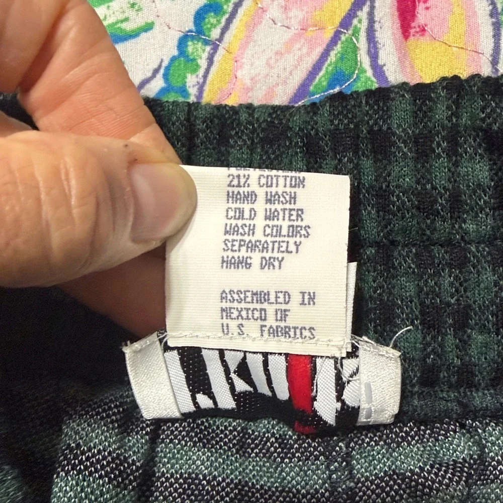 d’knits Vintage Gingham Check Flannel Stretch Pencil Skirt Sz: M